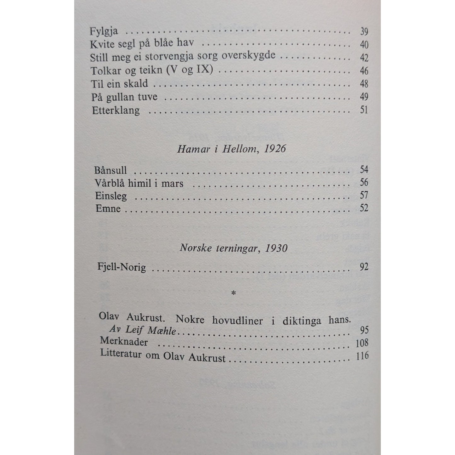 Dikt i utval. Olav Aukrust. Brukte bøker med dikt, poesi og lyrikk