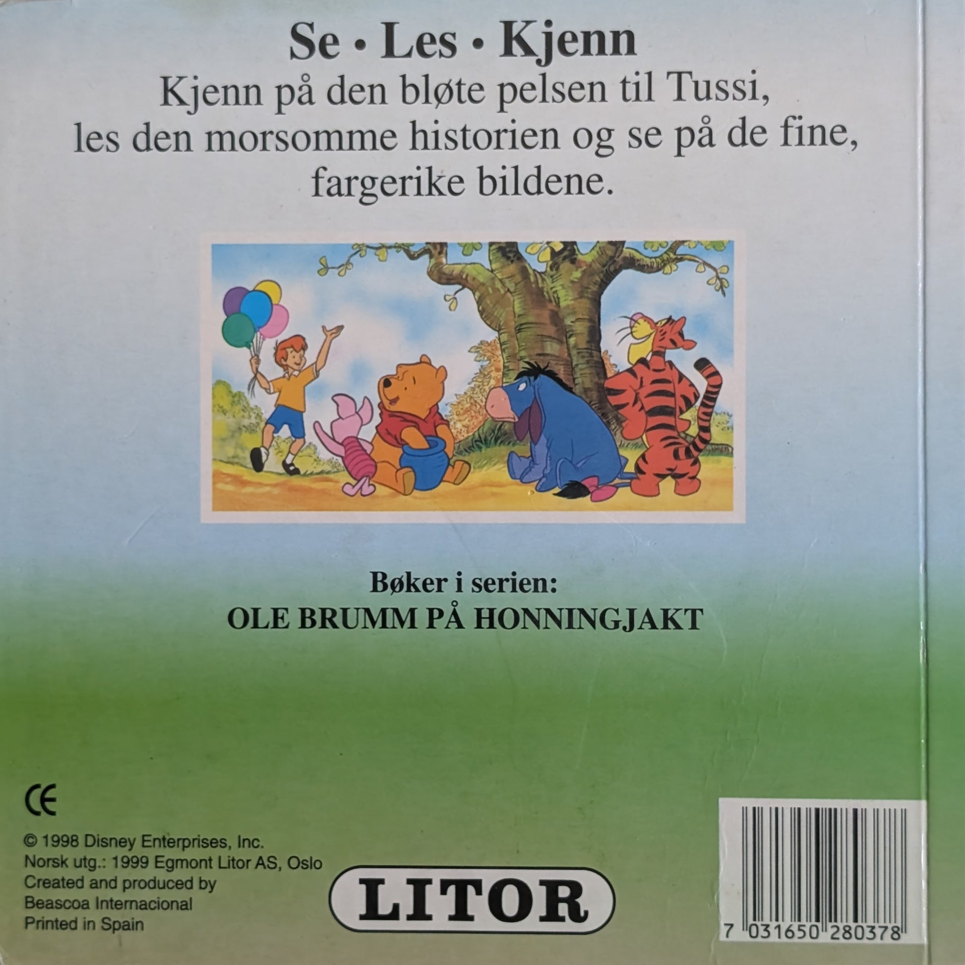 Ole Brumm- Tussis flytur.  Kartonert. Inventaret bruktbokhandel