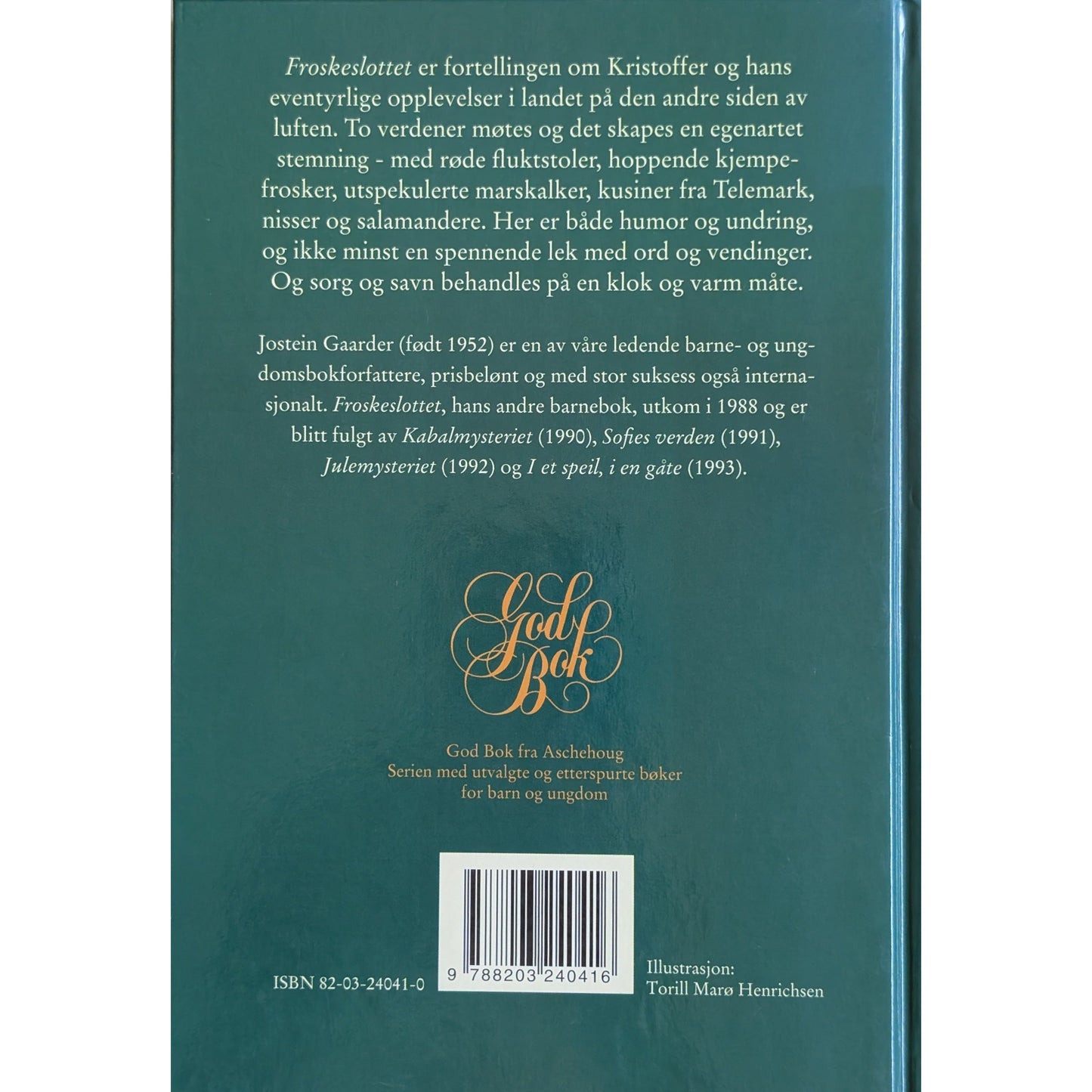 Froskeslottet, brukte bøker av Jostein Gaarder. Inventaret bruktbokhandel