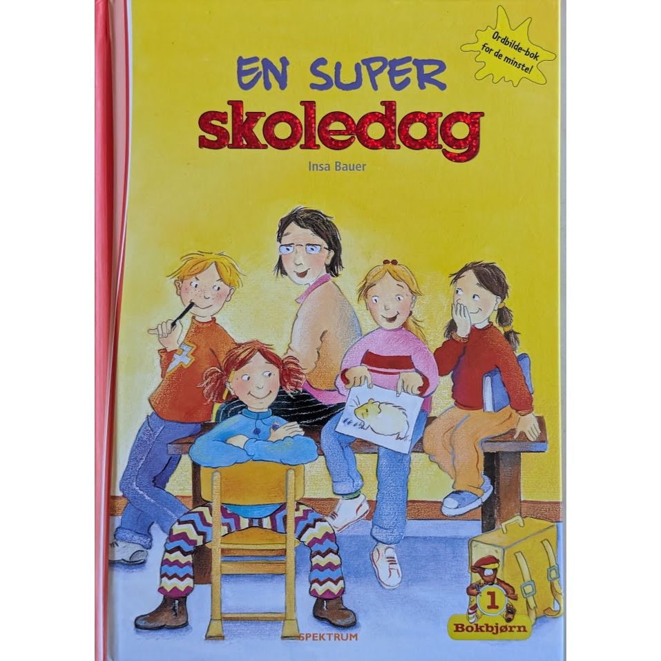 En super skoledag. Brukte bøker i Bokbjørn 1-serien. Ordbilde-bok