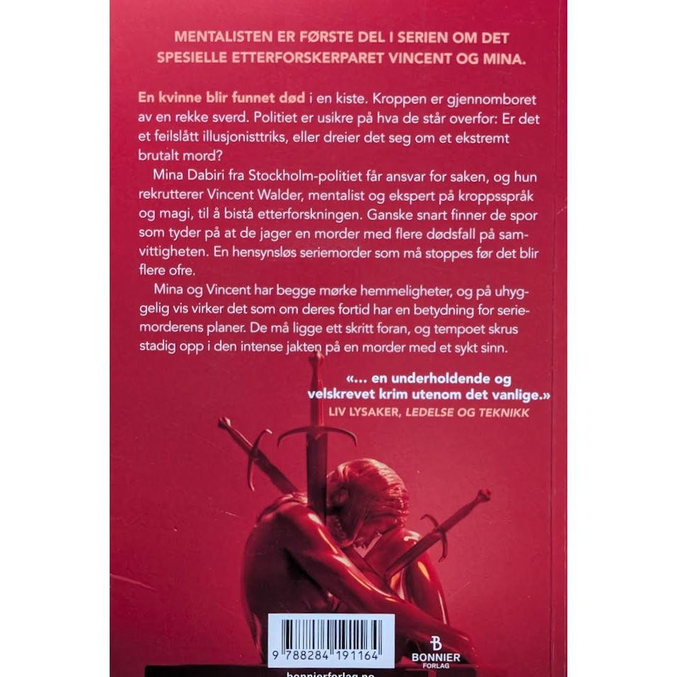 Mina Dabiri og Vincent Walder 1 - Mentalisten, brukte bøker av Camilla Läckberg