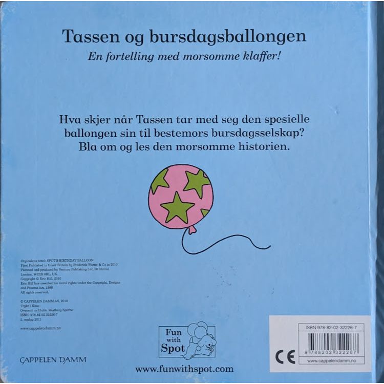 Hvor er Tassen, brukte bøker av Eric Hill. Inventaret bruktbokhandel