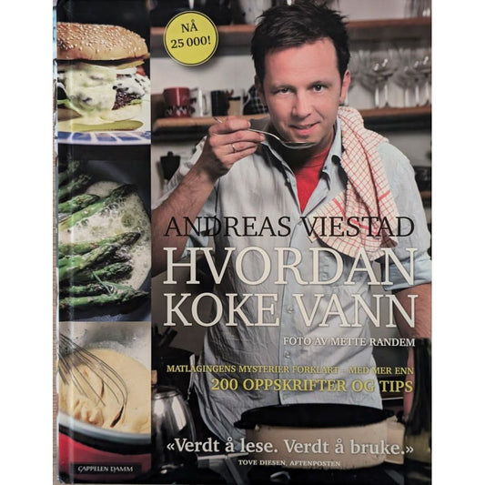 Hvordan koke vann. Brukt kokebok av Andreas Viestad. Bruktbokhandel
