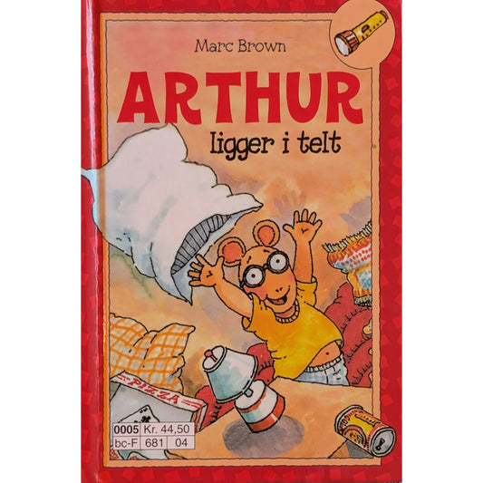 Arthur ligger i telt, brukte bøker av Marc Brown hos Inventaret bruktbokhandel