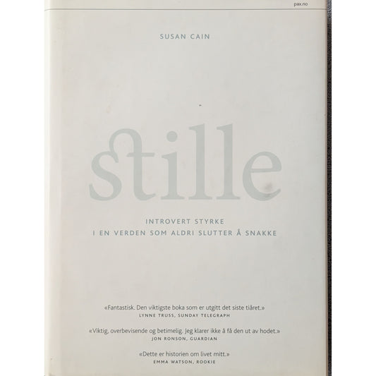 Stille. Brukte bøker av Susan Cain. Introvert styrke i en verden som aldri slutter å snakke
