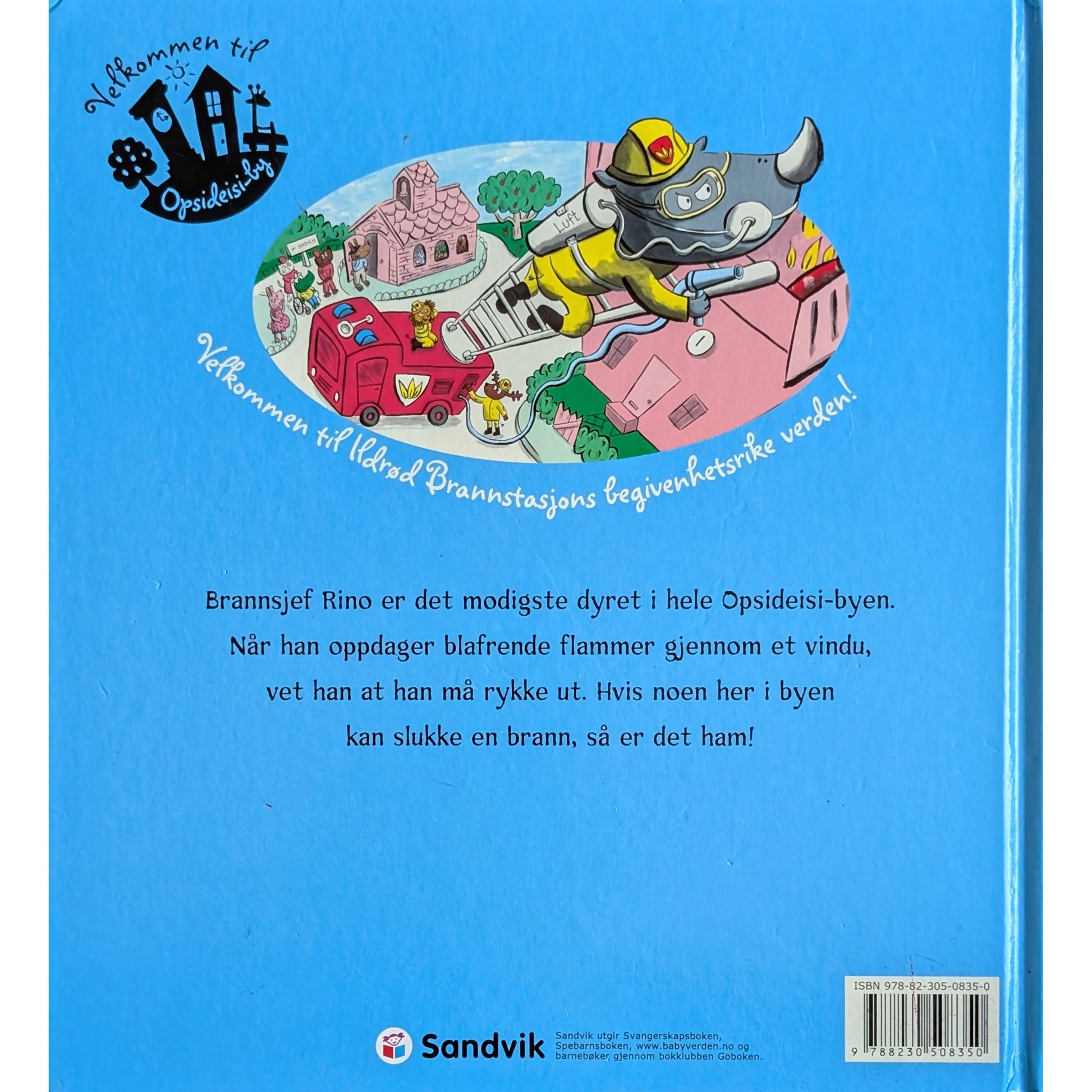 Brannsjef Rino rykker ut. Brukte barnebøker av Sam Lloyd hos Inventaret