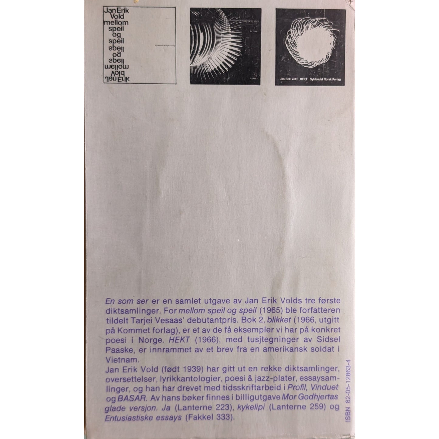 En som ser. Dikt 1965-1966  av Jan Erik Vold. Brukte bøker.
