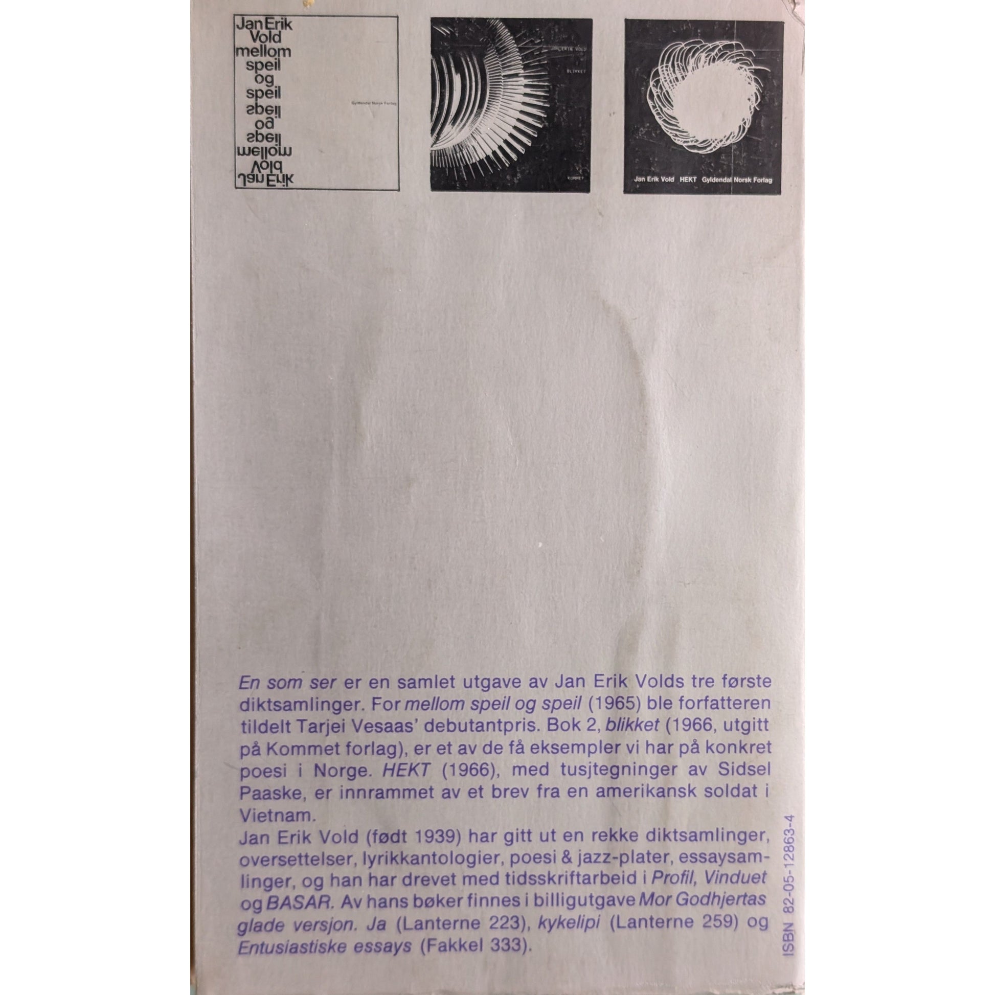 En som ser. Dikt 1965-1966  av Jan Erik Vold. Brukte bøker.