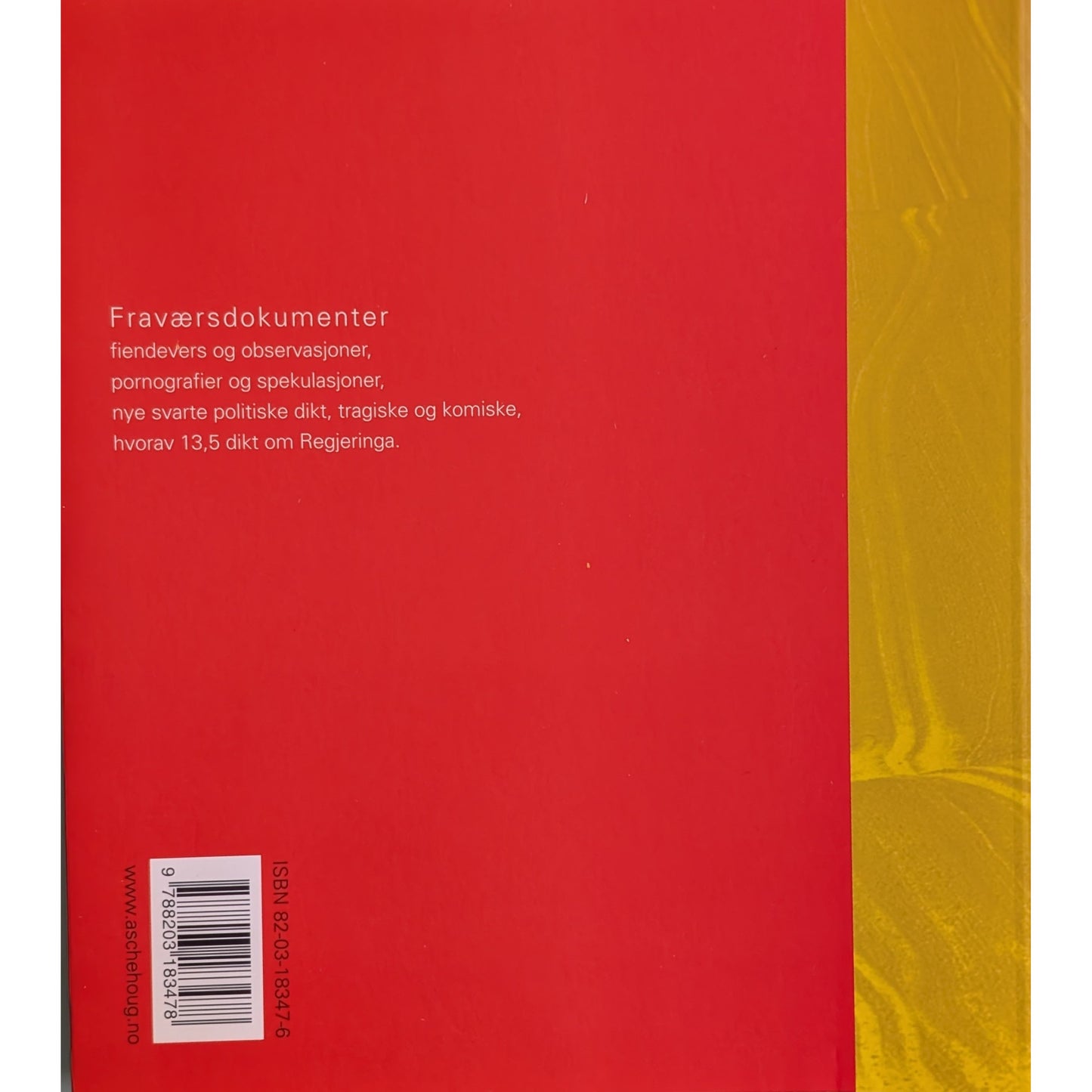 Fraværsdokumenter.  Dikt. Brukte bøker av Inger Elisabeth Hansen