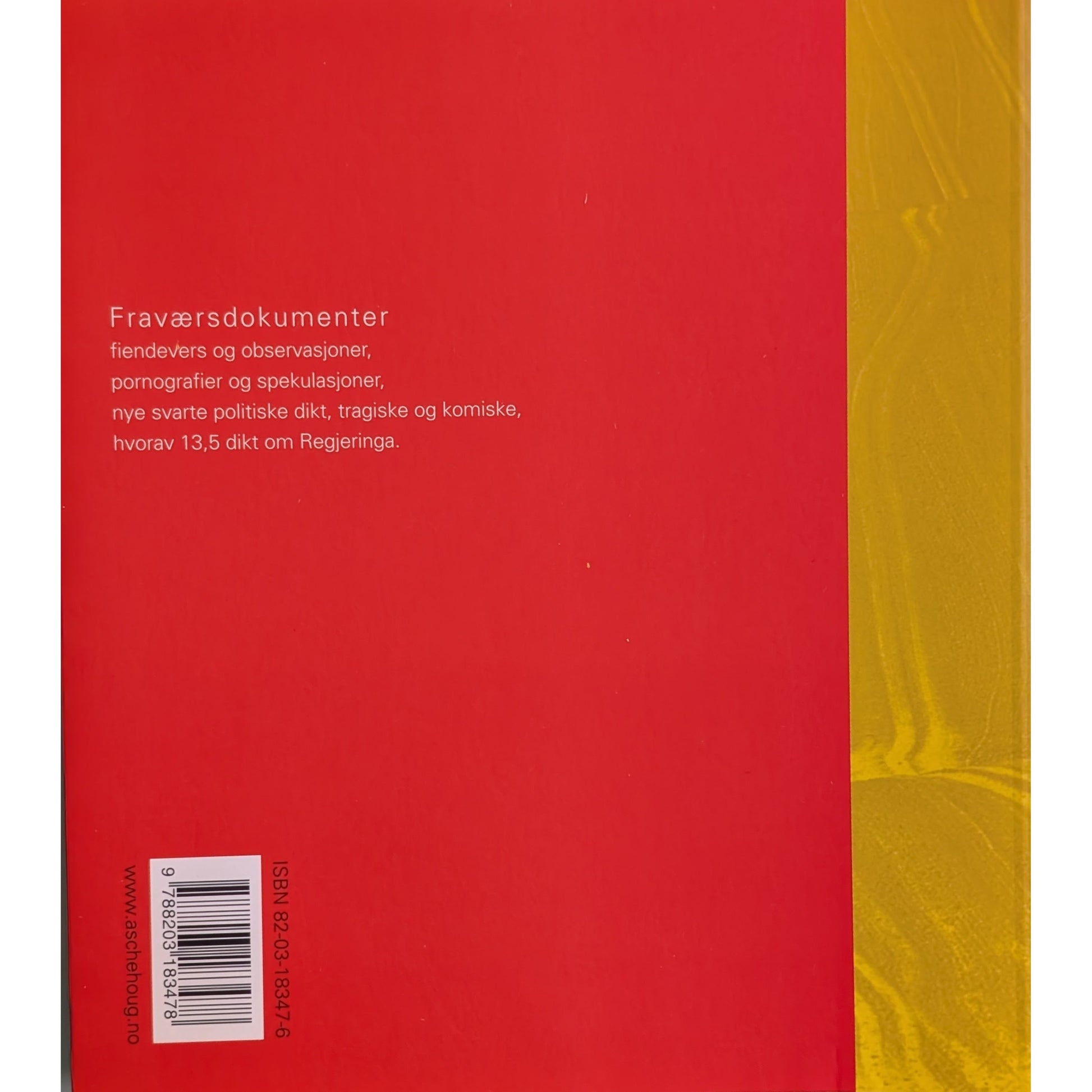 Fraværsdokumenter.  Dikt. Brukte bøker av Inger Elisabeth Hansen