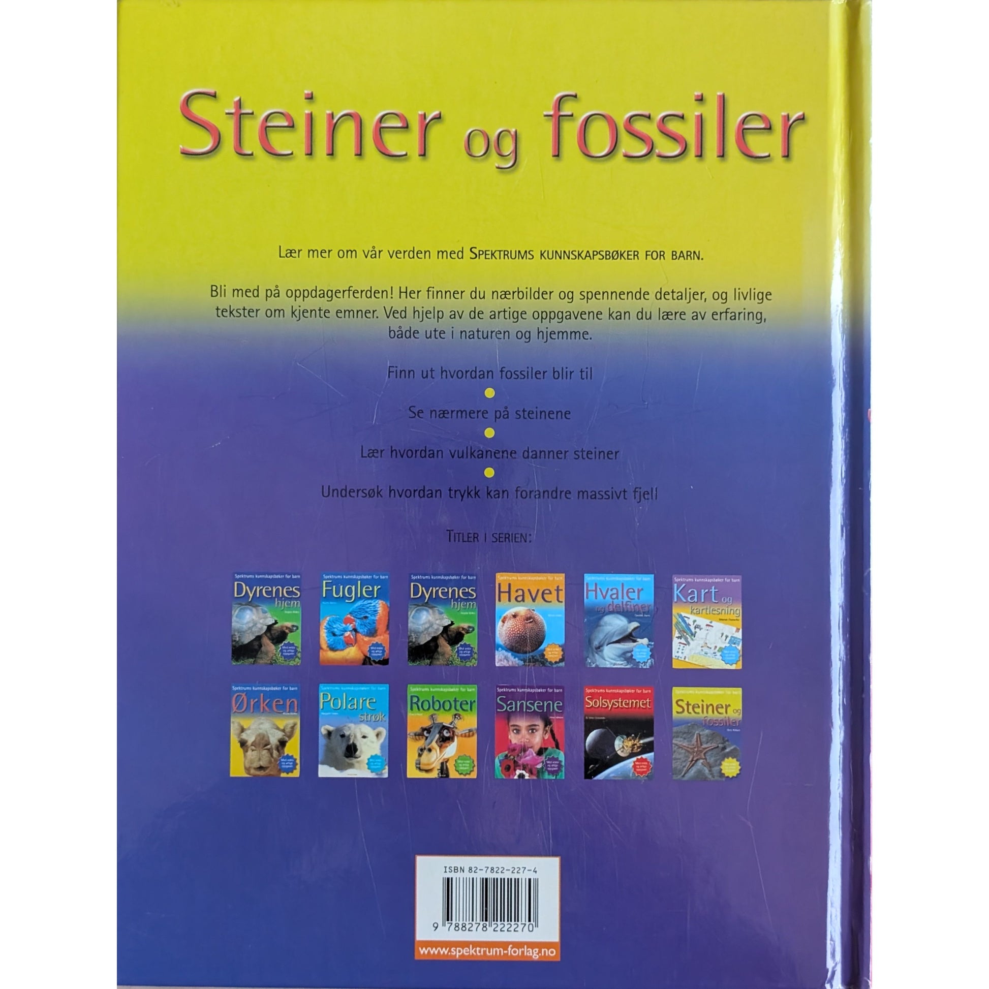 Steiner og fossiler. Brukte faktabøker av Chris Pellant hos Inventaret