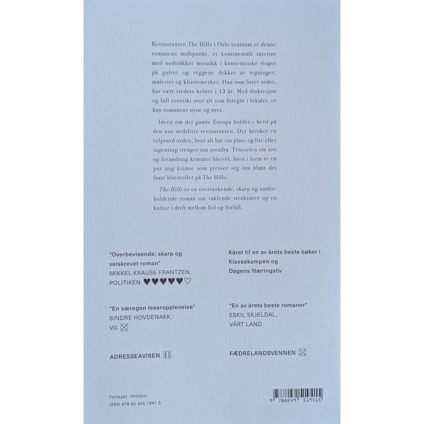 The Hills. Brukte bøker av Matias Faldbakken hos Inventaret