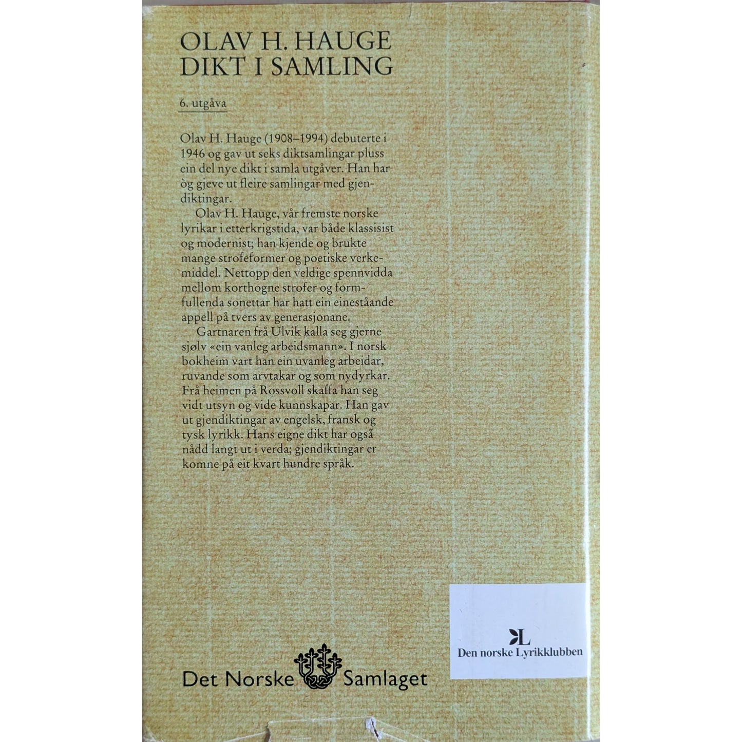 Olav H. Hauge: Dikt i samling (1994) - brukte bøker av Olav H. Hauge