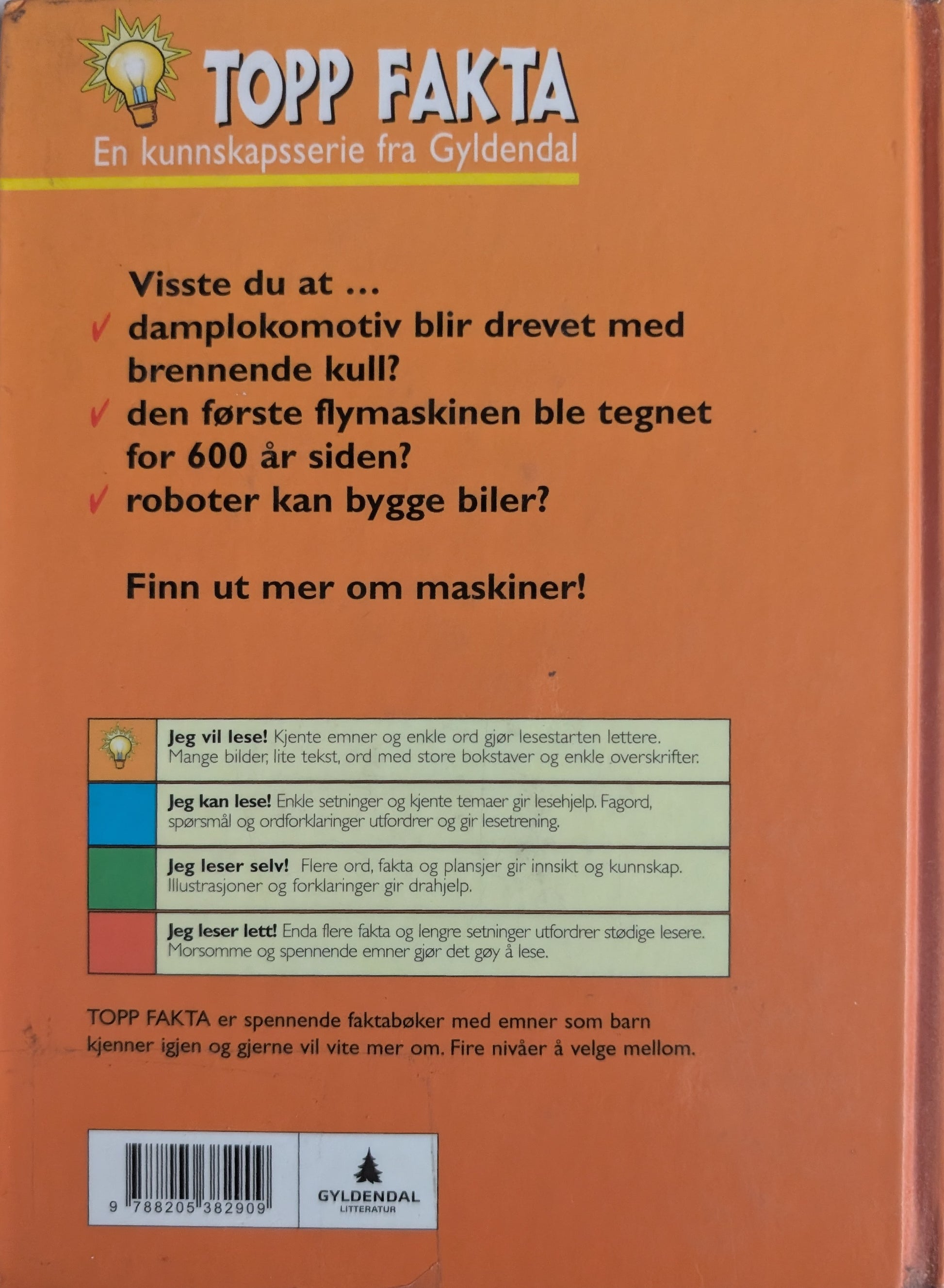 Maskiner, brukte bøker i serien Topp Fakta fra Gyldendal hos Inventaret