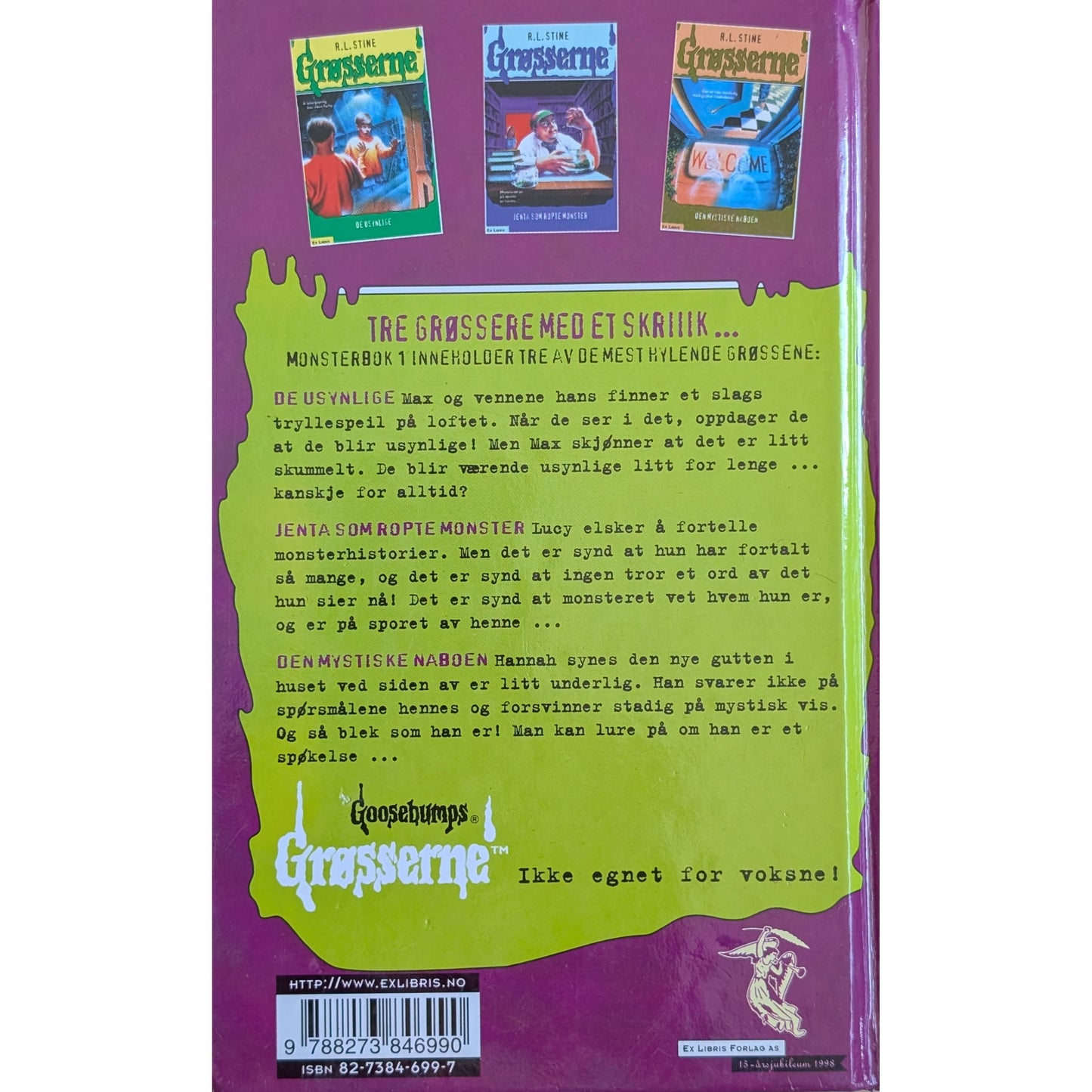 Grøsserne - Monsterbok 1. Brukte bøker av R.L. Stine hos Inventaret