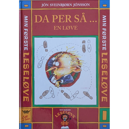 Da Per så... En løve. Brukte bøker av  Jón Sveinbjørn Jónsson. Leseløve