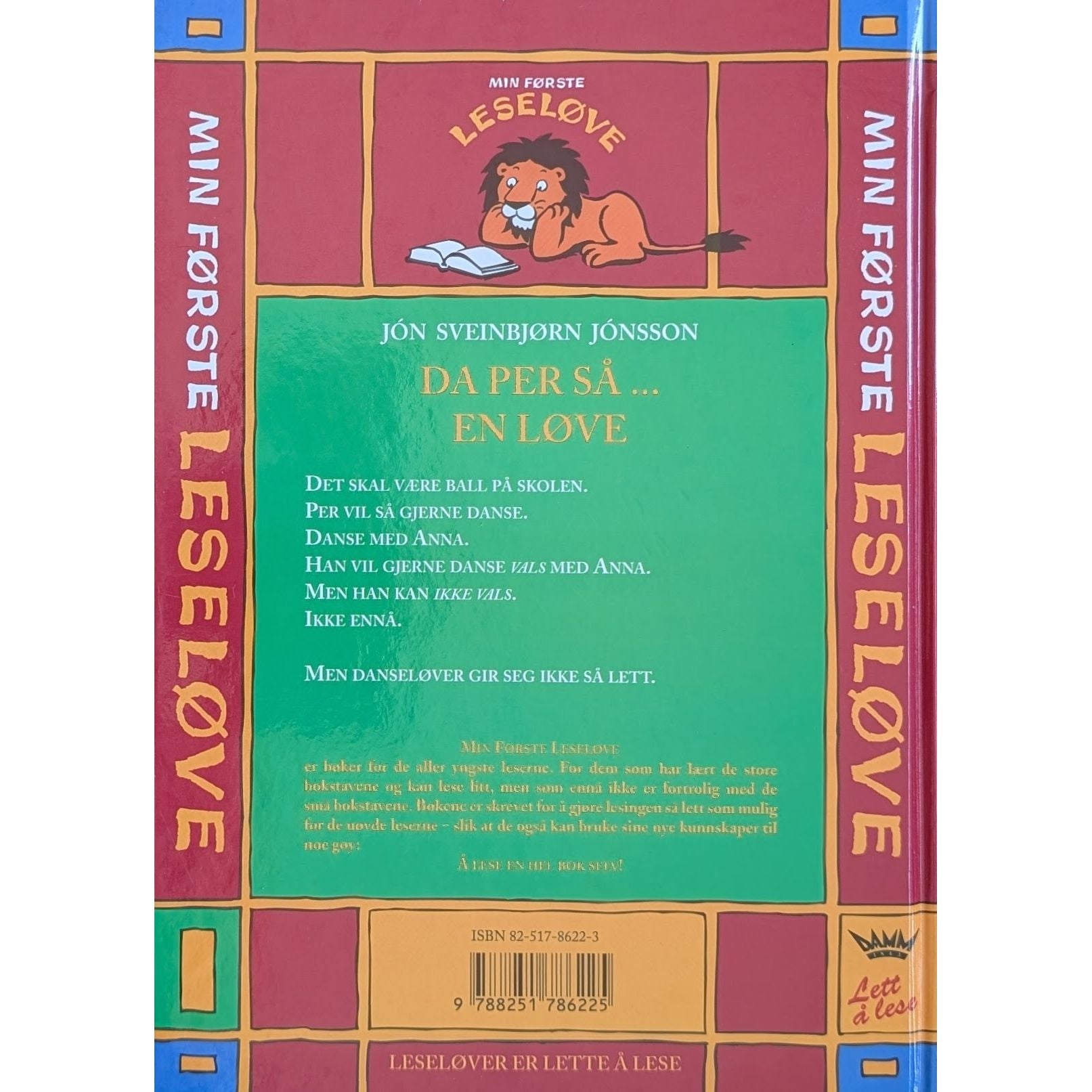 Da Per så... En løve. Brukte bøker av  Jón Sveinbjørn Jónsson. Leseløve