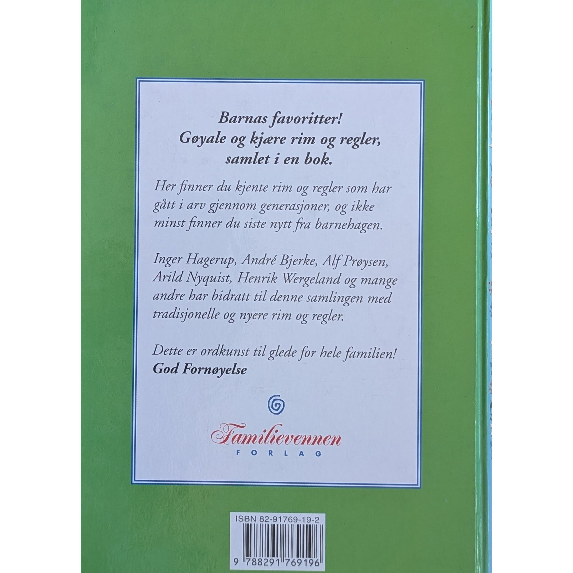 Barnas rim og regler. Brukte bøker med rim og regler for barn