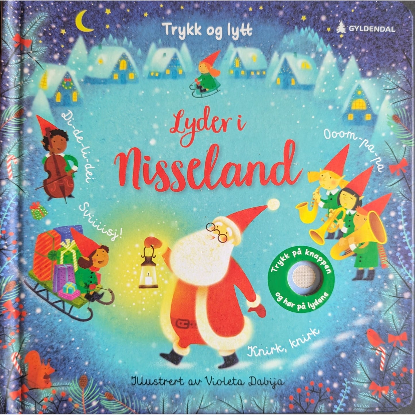 Trykk og lytt - Lyder i Nisseland. Brukte bøker. Bok med lyd. Julebok