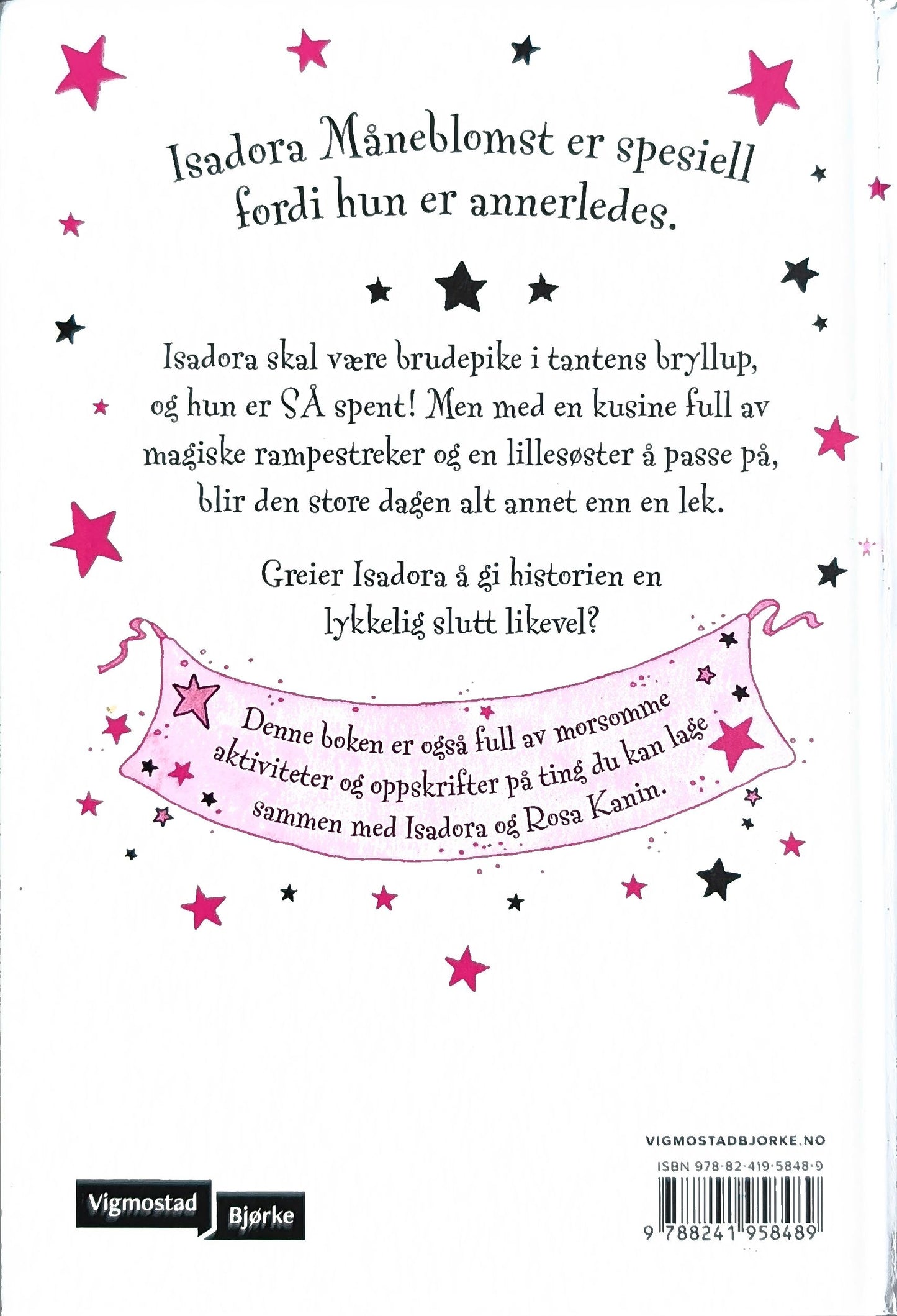 Isadora Måneblomst går i bryllup, brukte bøker av Harriet Muncaster