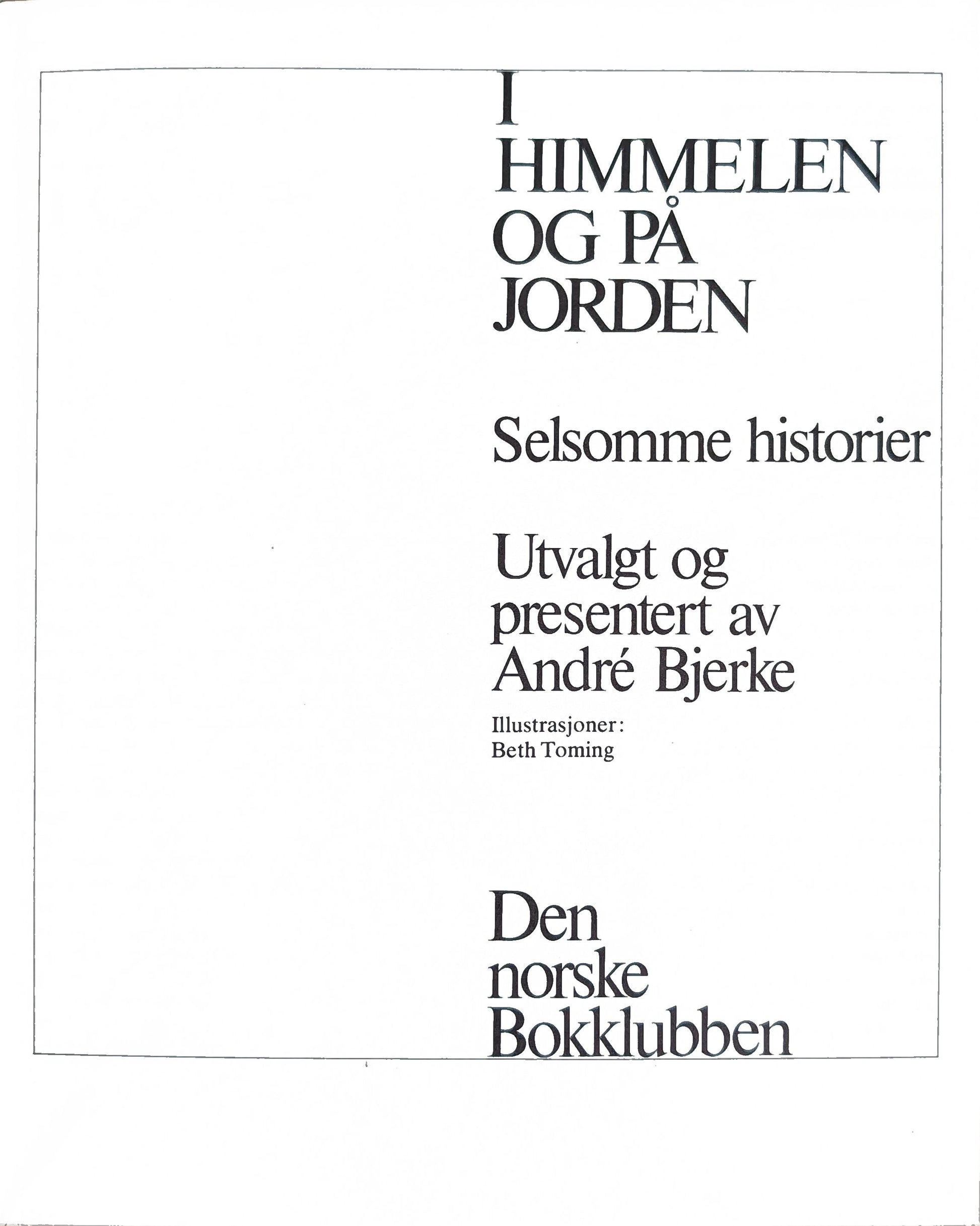 Selsomme historier, brukte bøker av André Bjerke