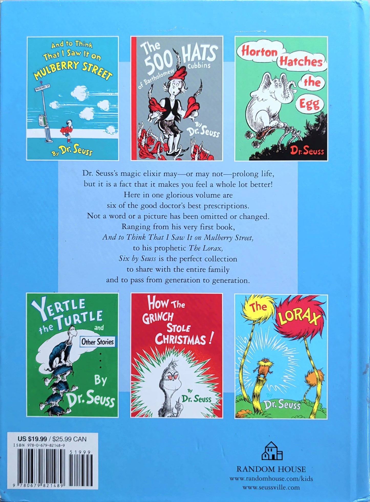 Six by Seuss. Brukte bøker av Dr. Seuss på engelsk hos Inventaret