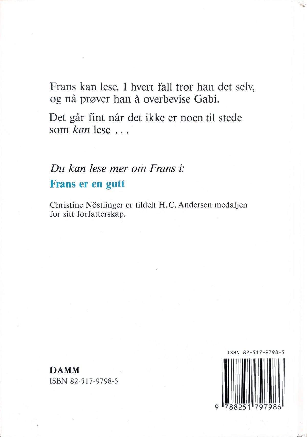 Frans lærer å lese. Brukte bøker av Christine Nöstlinger