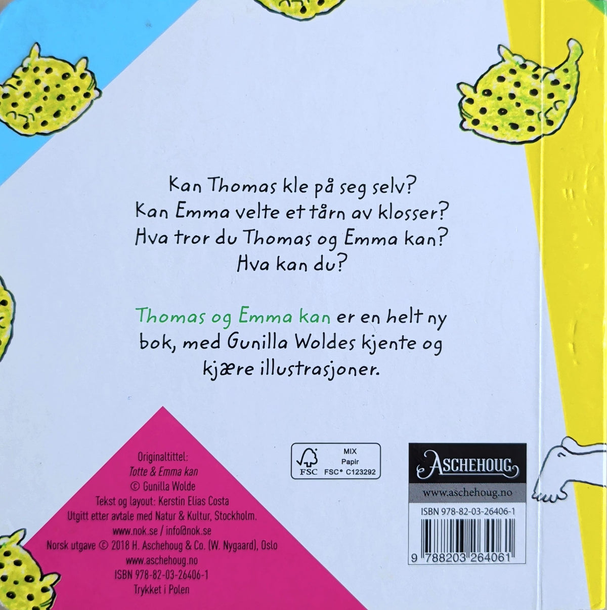 Thomas og Emma kan. Brukte kartonerte bøker av Gunilla Wolde