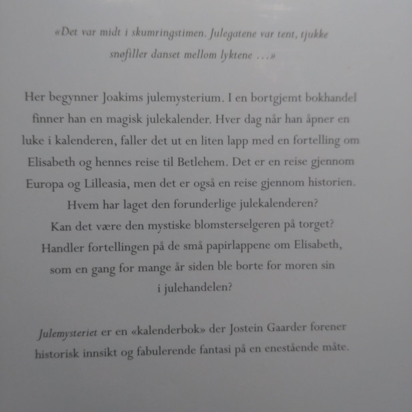 Gaarder, Jostein: Julemysteriet