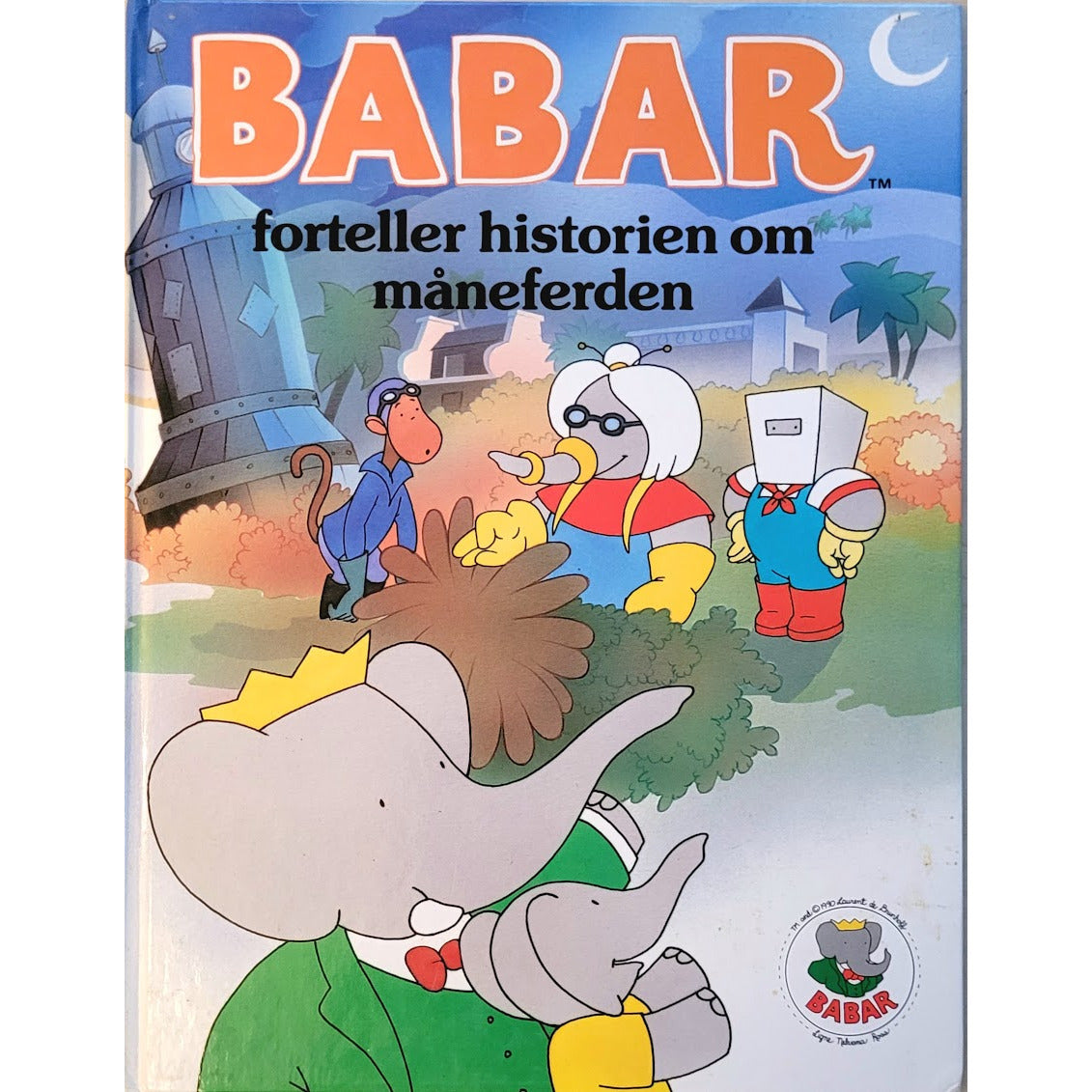 Babar forteller historien om måneferden, brukte bøker Jean og Laurent de Brunhoff